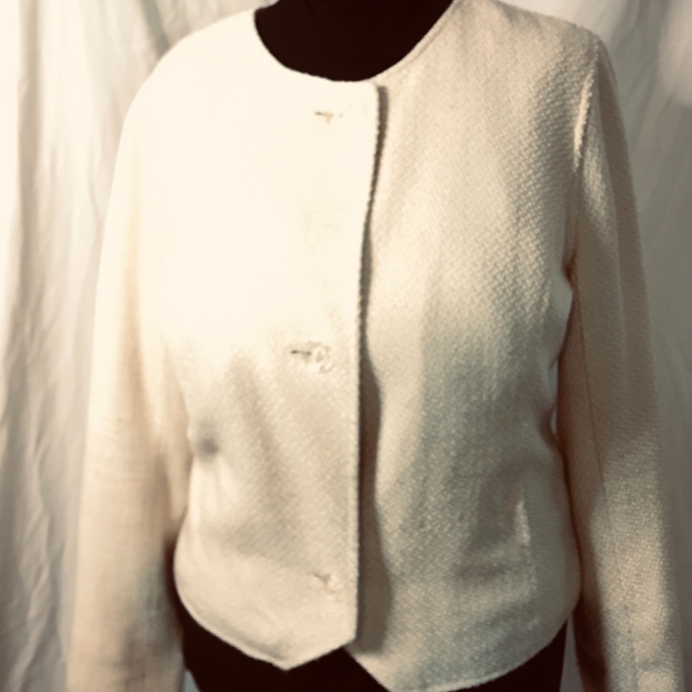 Isaac Mizrahi Cream Knit Jacket Size XXL
